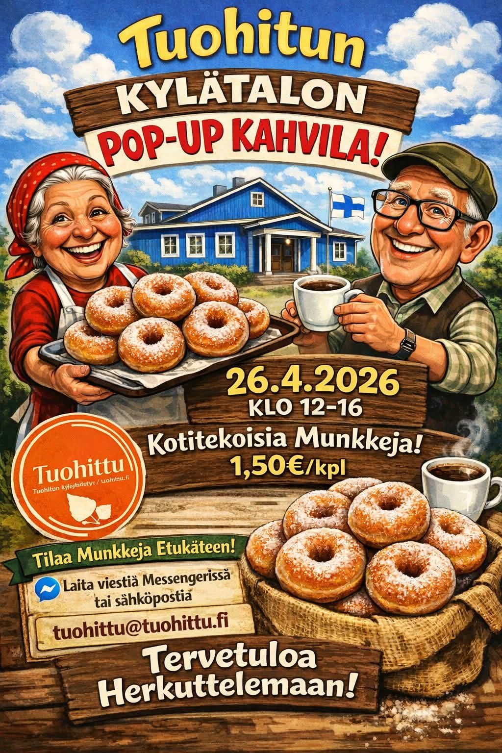 Vappuinen pop up-kahvila 26.4. Tuohitussa